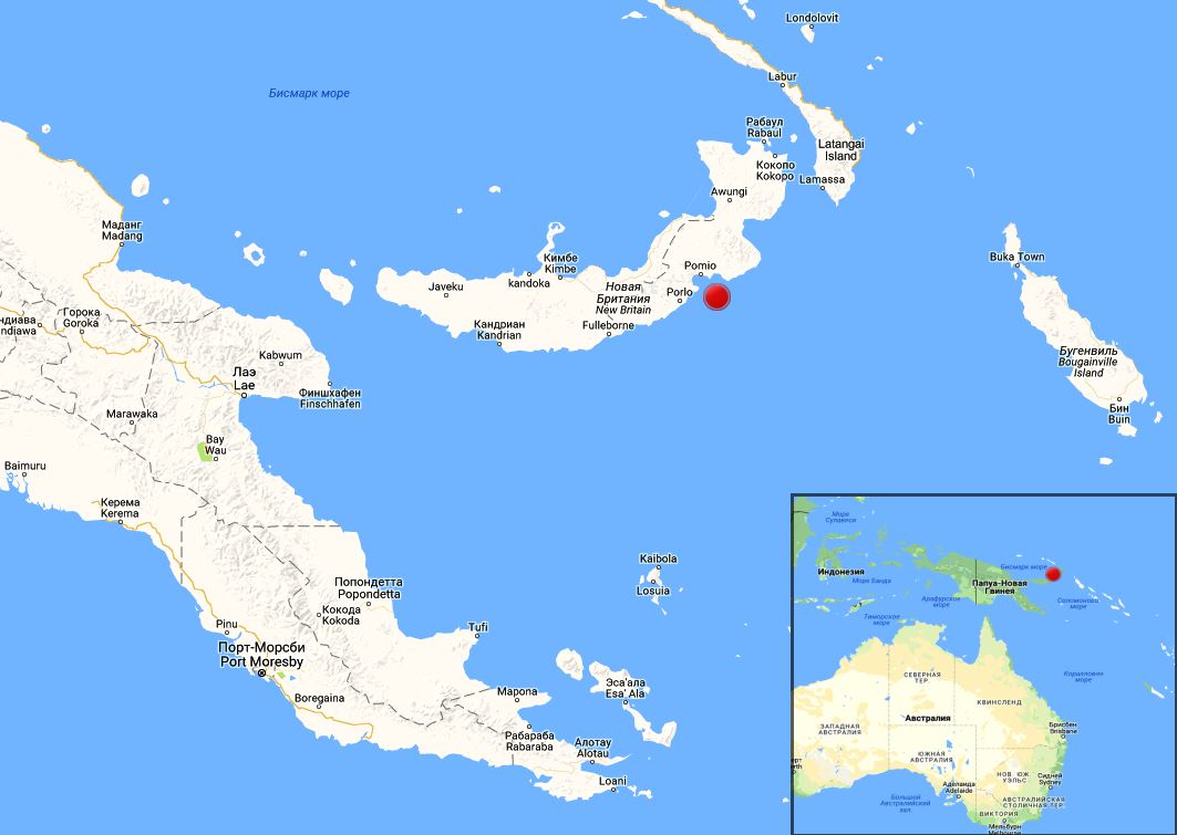 Землетрус з району острова Нова Британія, Папуа-Нова Гвінея 09.05.18